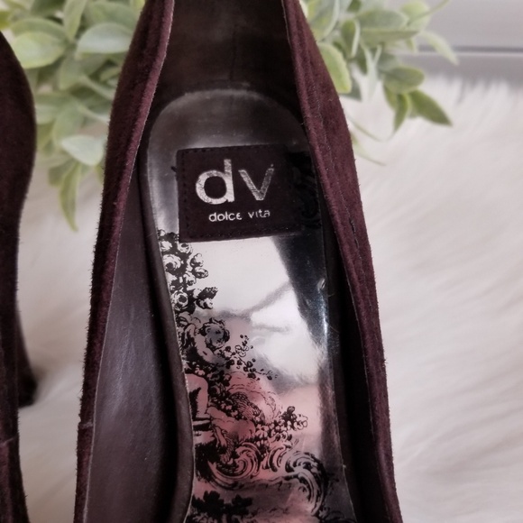 Dolce Vita plum purple sueade heels size 8 - Picture 5 of 8